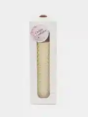 Белый свеча из цветной вощины в подарочной коробке 13*4,5 см