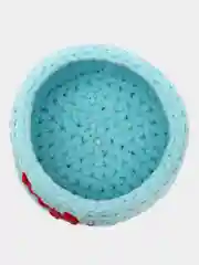 Голубой корзинка из трикотажной пряжи, ручной работы
