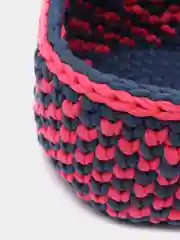 Серый меланж корзинка из трикотажной пряжи, ручной работы