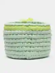Лайм корзинка из трикотажной пряжи, ручной работы