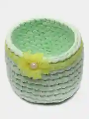 Лайм корзинка из трикотажной пряжи, ручной работы