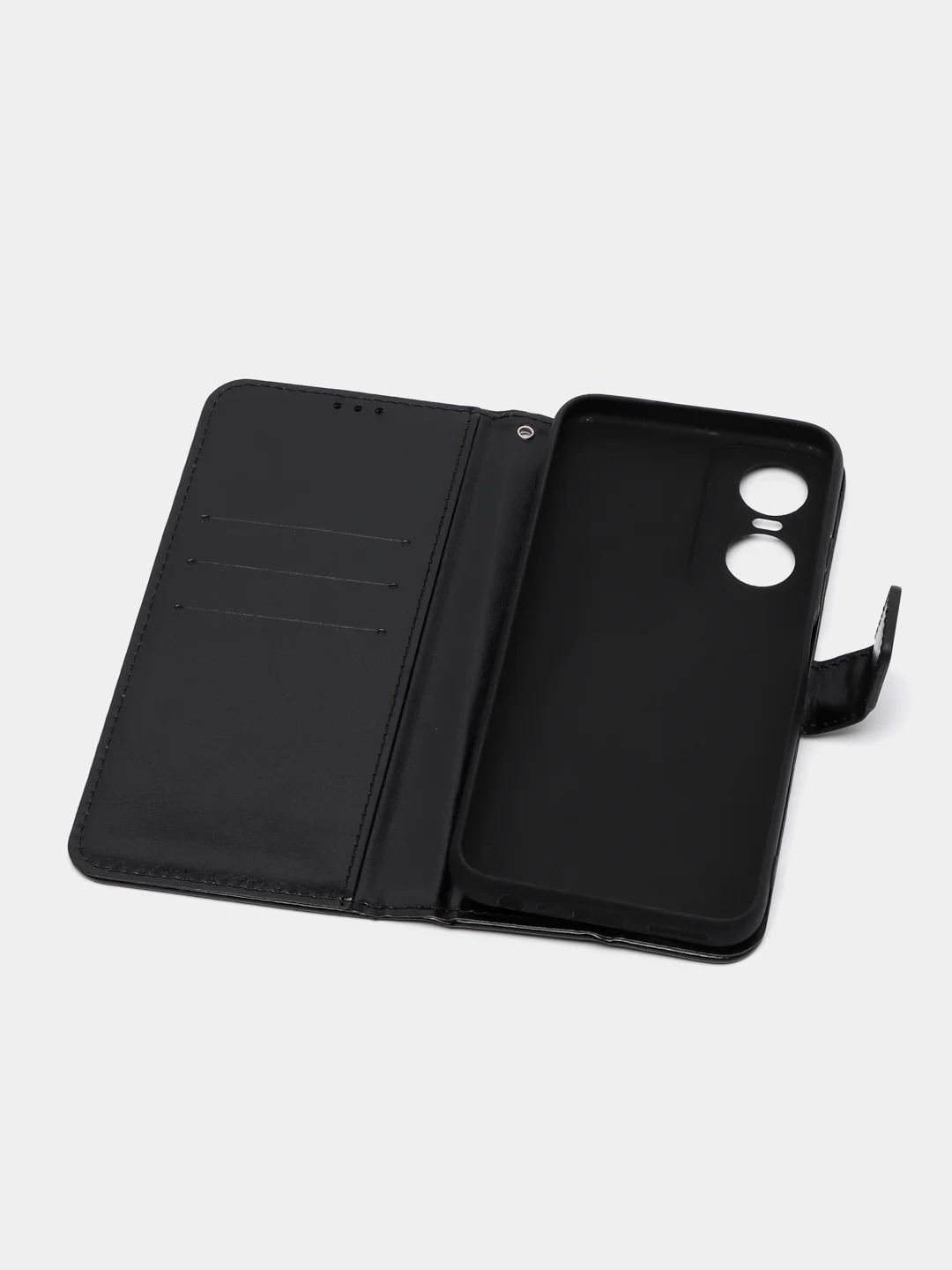 Черный чехол-книжка с магнитной застежкой для Tecno POP 6 Pro (Техно Поп 6 Про)