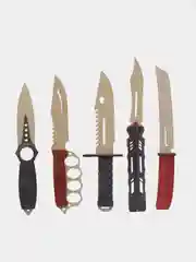 Серый набор деревянных ножей по мотивам игры CS GO, 10 штук