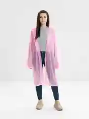 Розовый дождевик с капюшоном