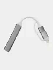 Хаб концентратор USB 3.0 HUB на 4 порта, переходник на Type - C