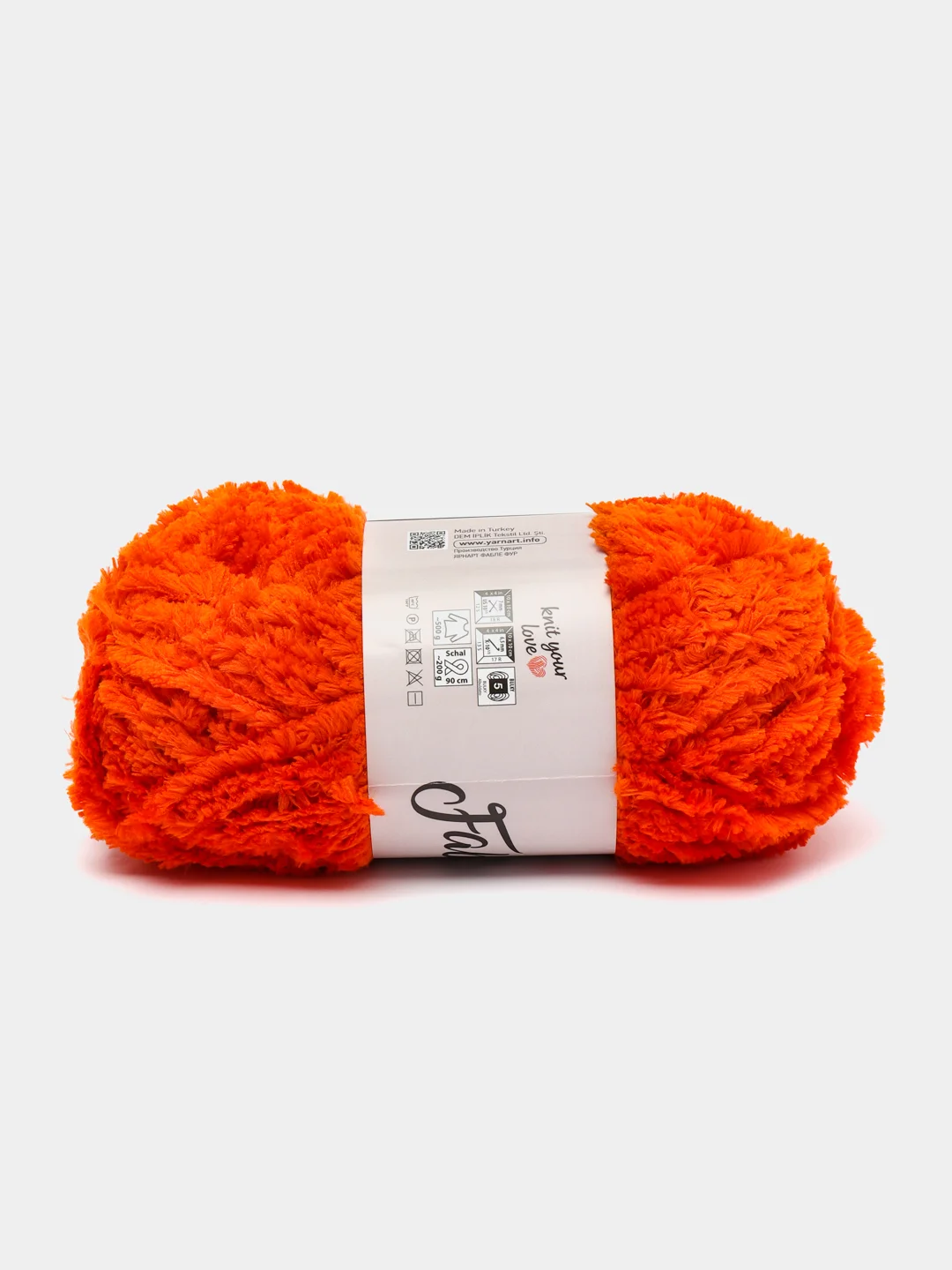 Оранжевый пряжа YarnArt Fable Fur, микро полиэстер, 100 г, 100 м