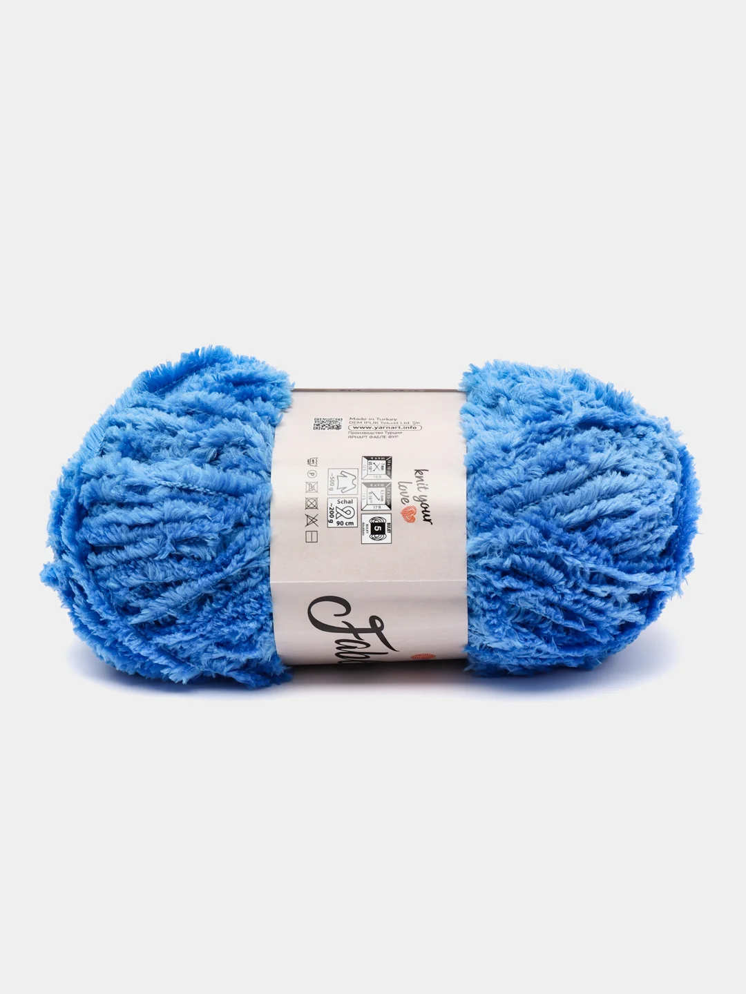 Лазурный пряжа YarnArt Fable Fur, микро полиэстер, 100 г, 100 м