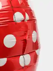 Шар фольгированный Белый Горох Красный, 18", 46 см