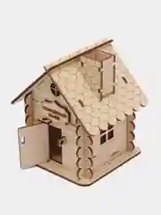 Кремовый копилка деревянная, домик