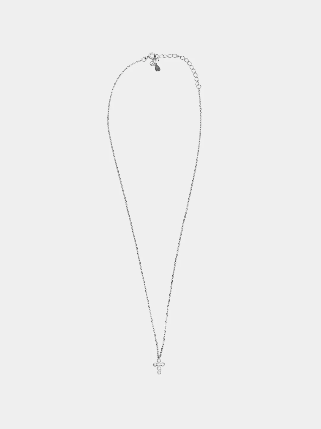 Серебряная цепочка, с крестиком сваровски, 925 проба