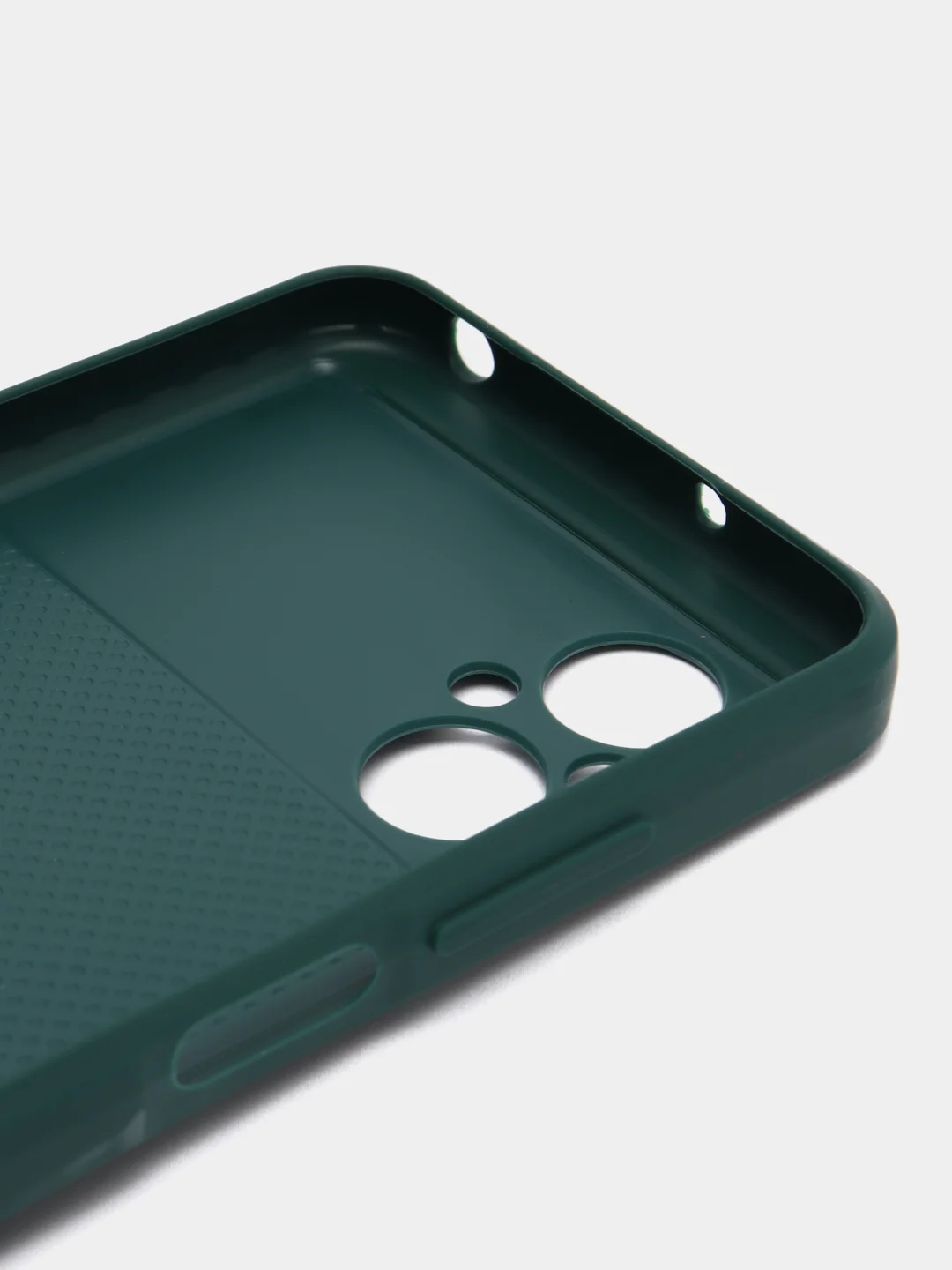 Тёмно-зелёный чехол Xiaomi Poco M5 (Сяоми Поко М5), силиконовый, под кожу, с кольцом