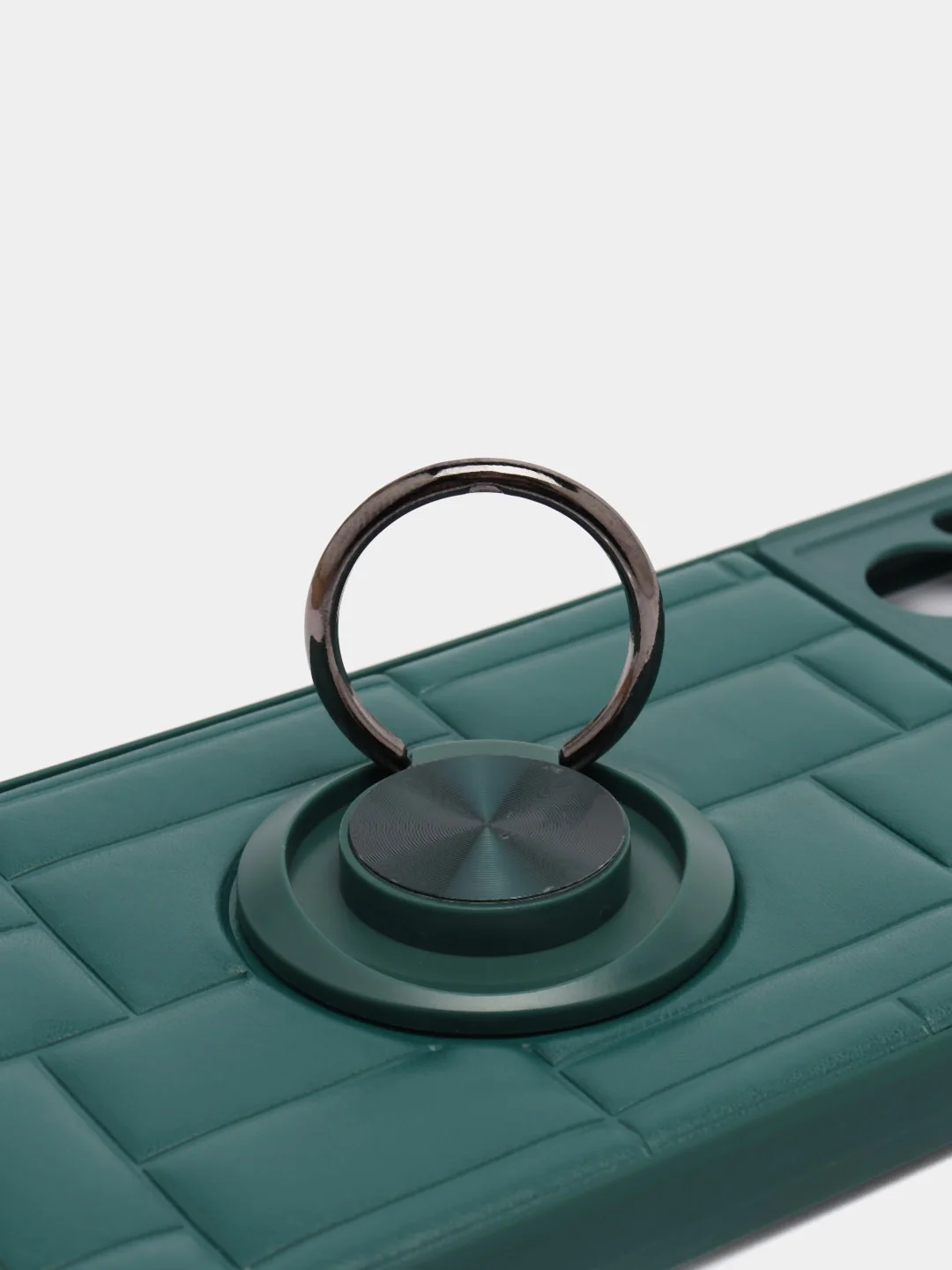 Тёмно-зелёный чехол Xiaomi Poco M5 (Сяоми Поко М5), силиконовый, под кожу, с кольцом