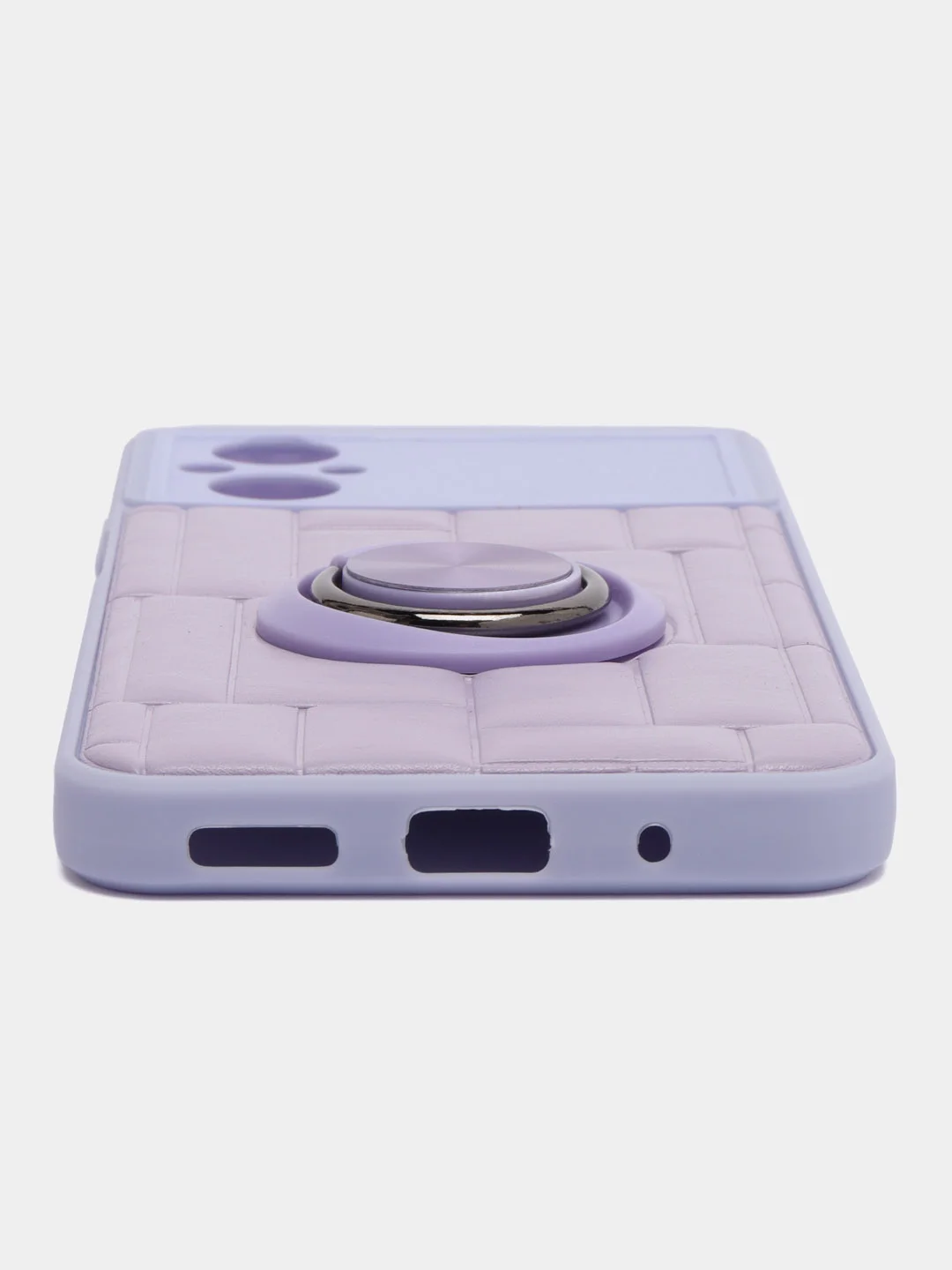 Лавандовый чехол Xiaomi Poco M5 (Сяоми Поко М5), силиконовый, под кожу, с кольцом