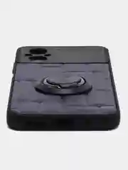 Темно-синий чехол Xiaomi Poco M5 (Сяоми Поко М5), силиконовый, под кожу, с кольцом