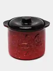 Бордовый кастрюля керамическая, супница, горшок для запекания в СВЧ, духовке, печи. Для сервировки