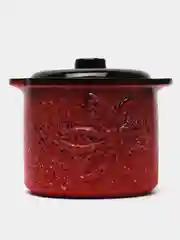 Бордовый кастрюля керамическая, супница, горшок для запекания в СВЧ, духовке, печи. Для сервировки