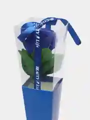 Синий сувенирная мыльная роза в подарочной упаковке, конус, вспененное мыло