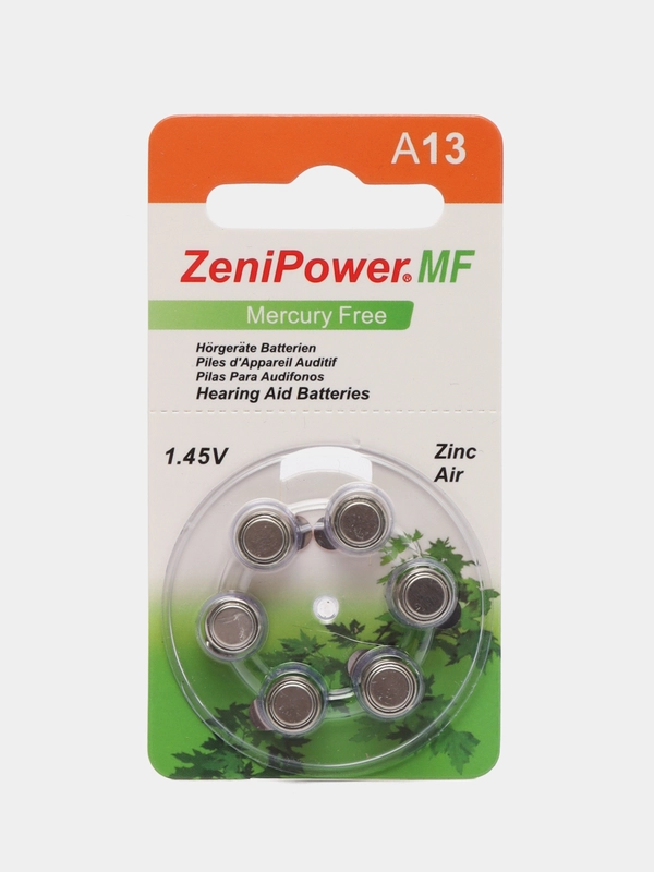 Батарейки для слуховых аппаратов ZeniPower ZA13, A13, PR48, AC13, DA13