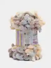 Бежевый меланж пряжа Alize Puffy Color, петельки большие, 100 г, 9 м