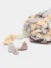 Бежевый меланж пряжа Alize Puffy Color, петельки большие, 100 г, 9 м