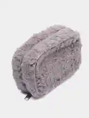 Косметичка Lucky "Уютная" с шерпой, 15 x 6 х 10 см, 100%пэ, серая