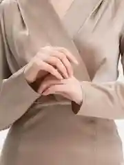 Бежевый платье атласное, женское, вечернее