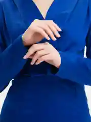 Синий платье атласное, женское, вечернее