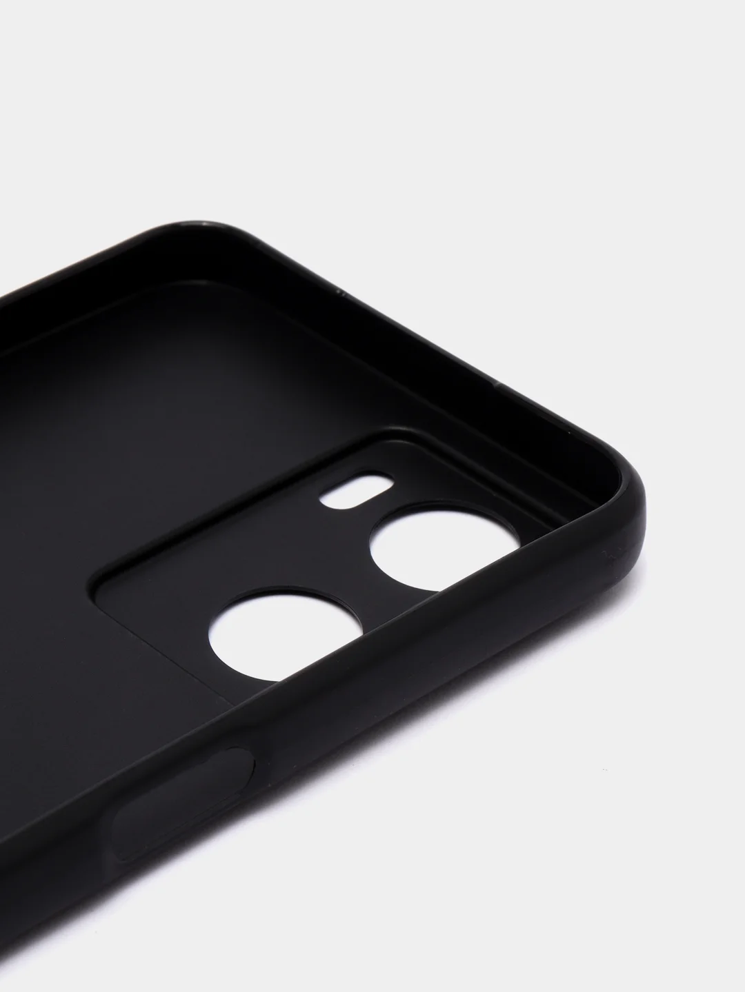 Чехол для OPPO A57s силиконовый, черный, матовый, с защитой камеры
