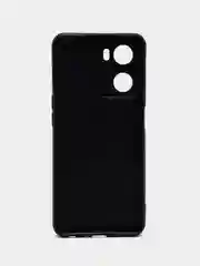 Чехол для OPPO A57s силиконовый, черный, матовый, с защитой камеры