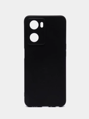 Чехол для OPPO A57s силиконовый, черный, матовый, с защитой камеры