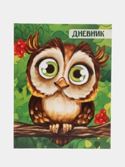 Дневник для 1-4 классов "Сова", твердая обложка 7БЦ, глянцевая ламинация, 48 листов