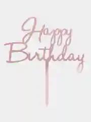 Кораллово-розовый топпер для торта Happy Birthday