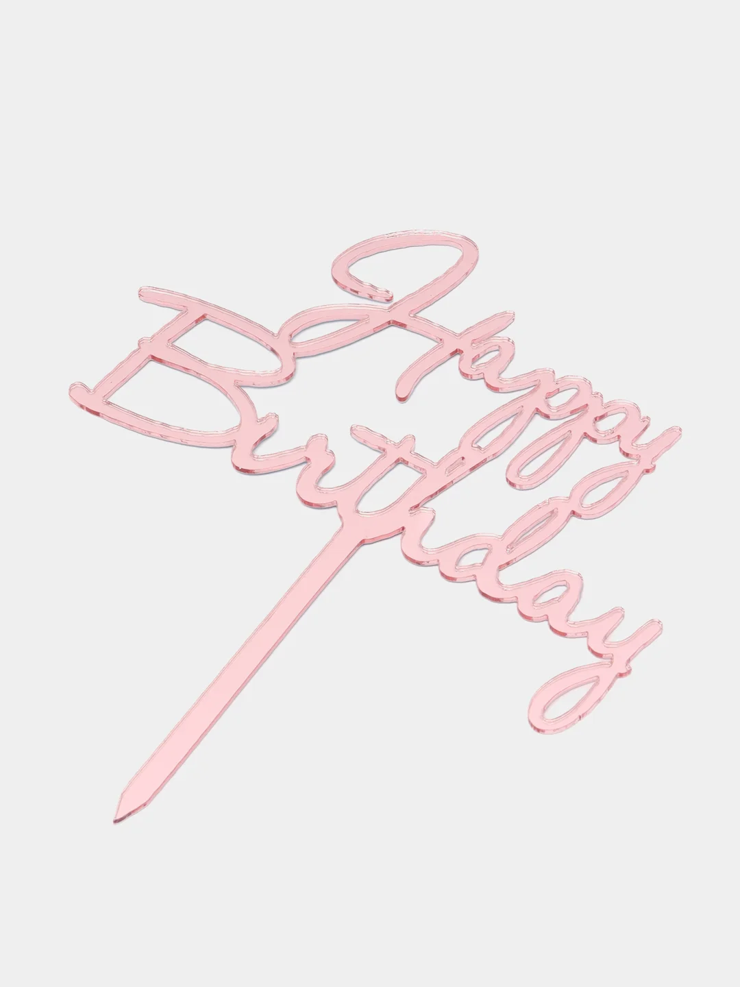 Кораллово-розовый топпер для торта Happy Birthday
