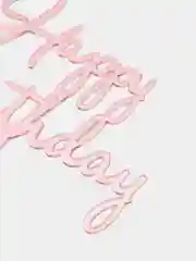 Кораллово-розовый топпер для торта Happy Birthday