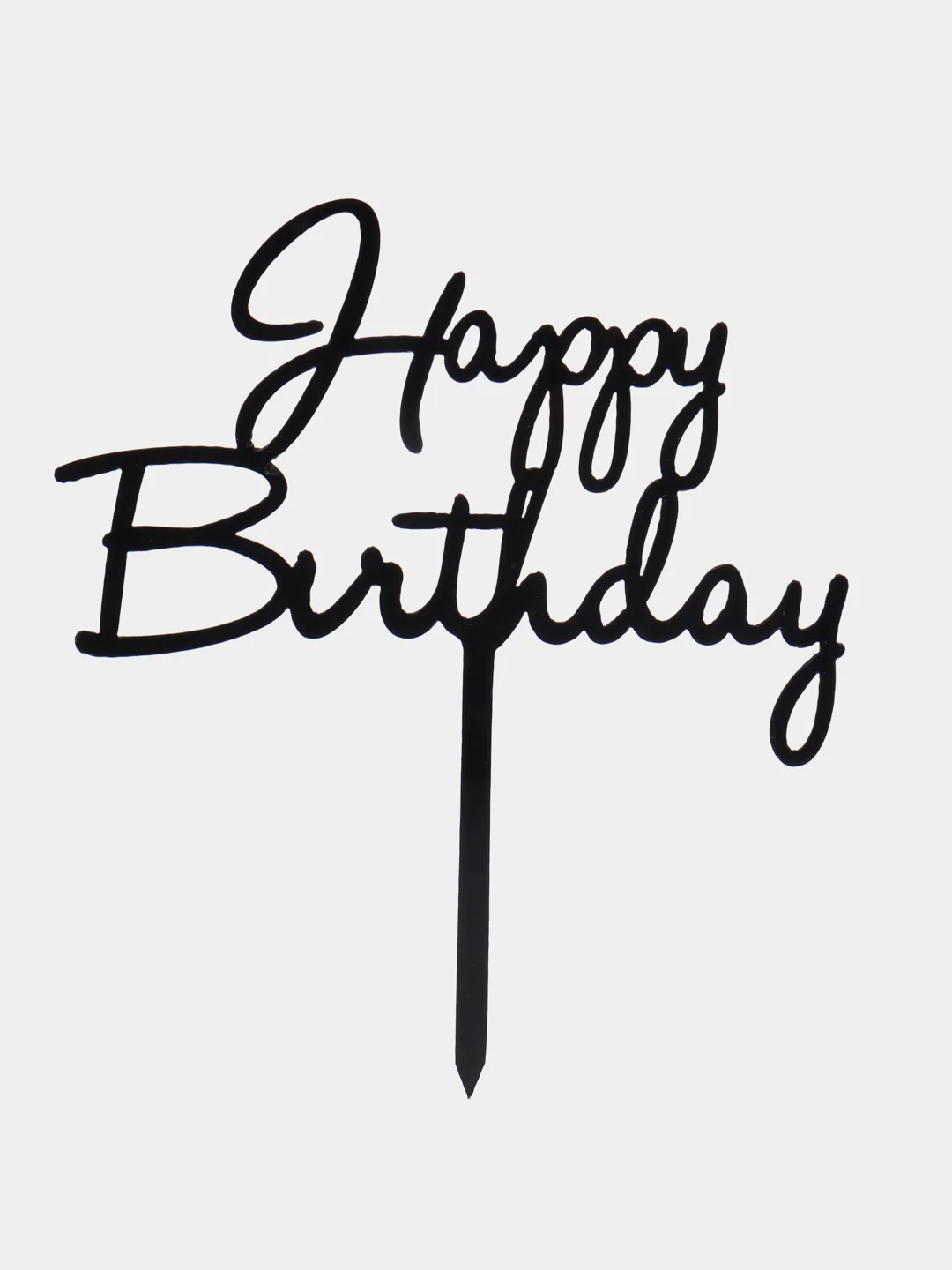 Хром топпер для торта Happy Birthday