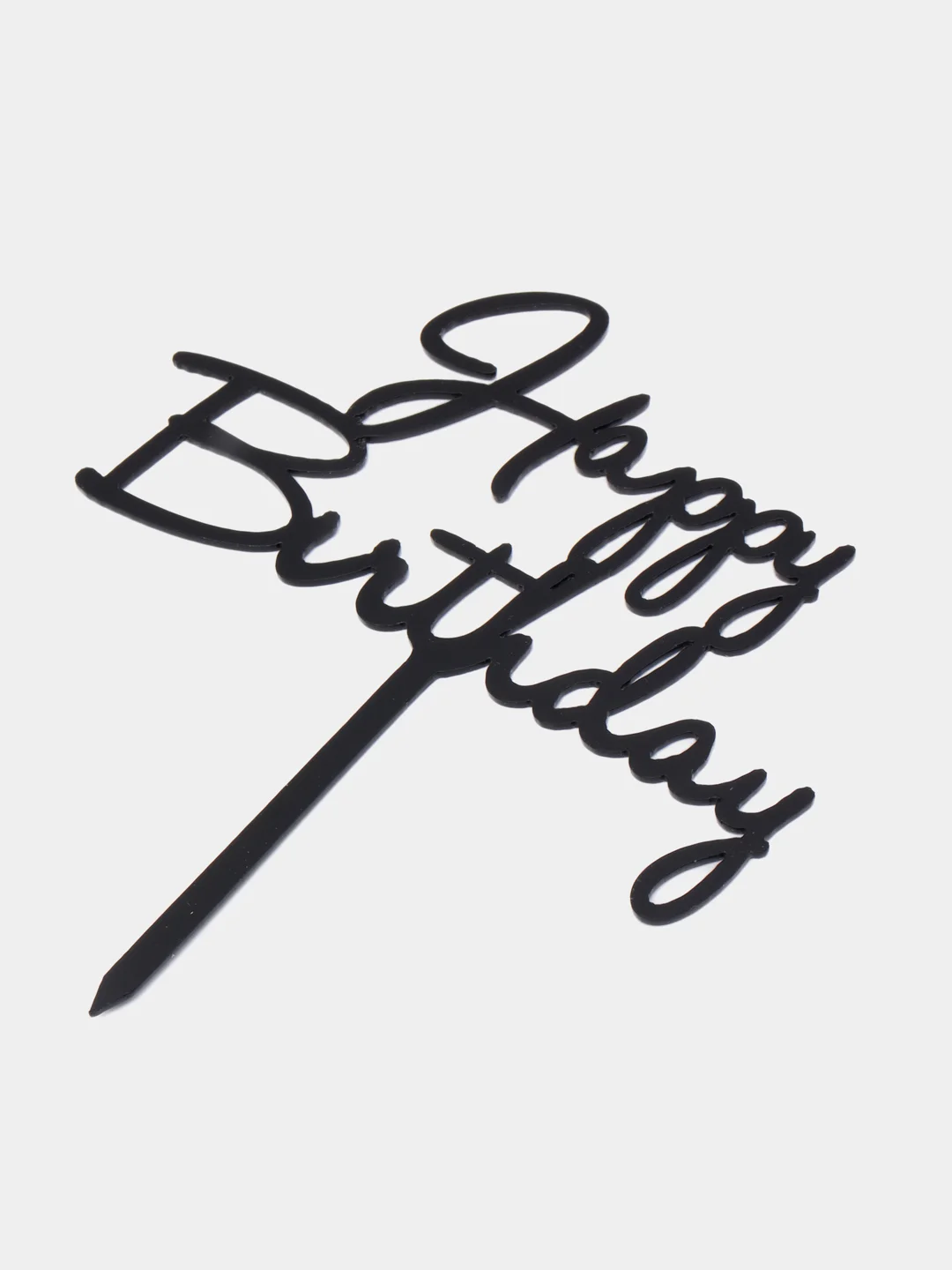 Хром топпер для торта Happy Birthday
