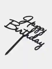 Хром топпер для торта Happy Birthday