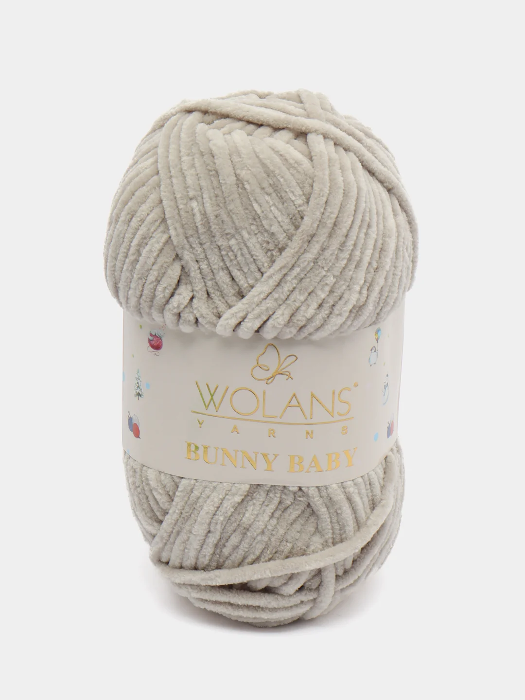 Серебряный пряжа плюшевая Wolans Bunny Baby (Воланс Банни Бэби), 100% полиэстер, 120 м, 100 г