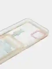Желтый чехол Samsung Galaxy A22s / A22 5G, прозрачный с карманом для карты, с рисунком