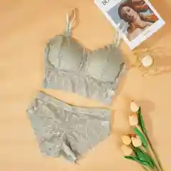 Зелёный хаки комплект кружевного белья