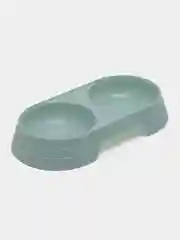 Голубой миска для кошек и собак, двойная, пластиковая