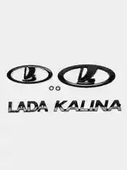 Комплект Black Edition, шильдики крышки багажника и решетки радиатора Лада Калина 1
