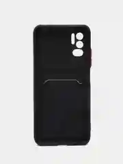 Черный чехол для Xiaomi Poco M3 Pro / Note 10T / Поко М3 Про / Нот 10Т, с карманом для карт