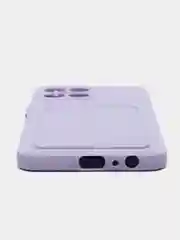 Сиреневый силиконовый чехол для Honor X8 4G (Хонор Х8 4г / Икс 8), с карманом для карт, прозрачный