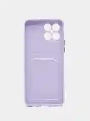 Сиреневый силиконовый чехол для Honor X8 4G (Хонор Х8 4г / Икс 8), с карманом для карт, прозрачный