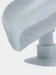 Белый мыльница со сливом, на присоске, лепесток