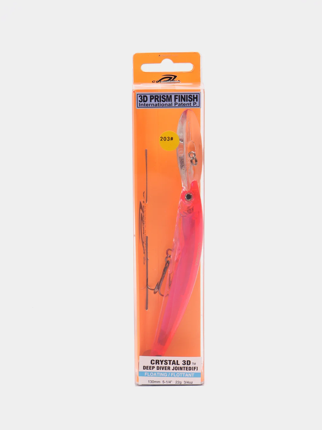 Розовый воблер CRYSTAL 3D DIVER JOINTED  PRISM FINISH