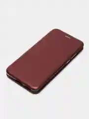 Бордовый чехол-книжка для Huawei P40, P 40, экокожа