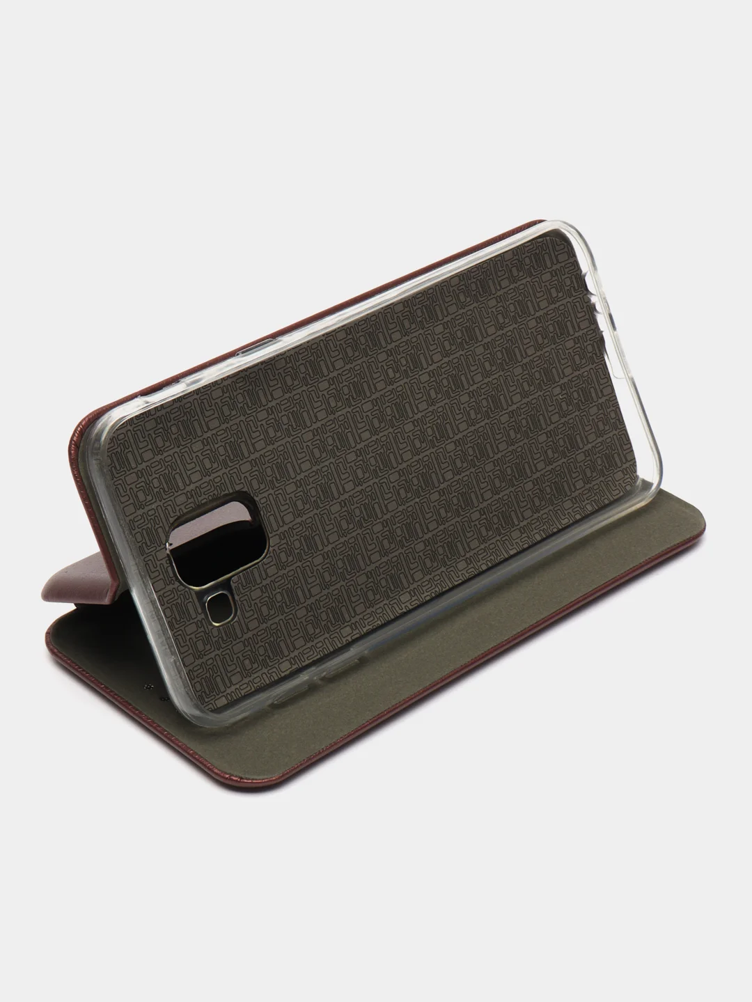Бордовый чехол-книжка для Samsung Galaxy J6, Самсунг J 6, экокожа