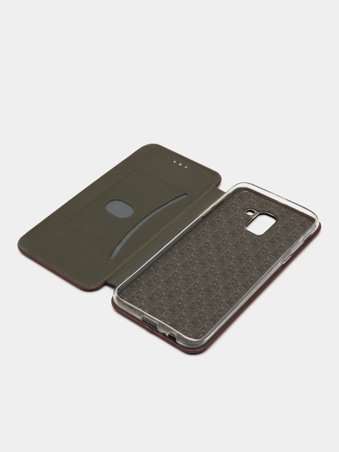 Бордовый чехол-книжка для Samsung Galaxy J6, Самсунг J 6, экокожа
